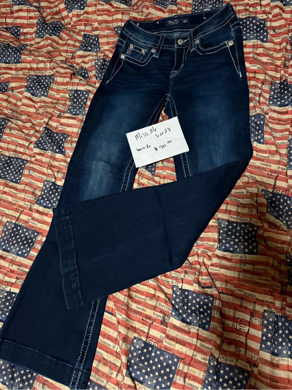 Miss Me Men's Dark Indigo Slim Straight Jeans